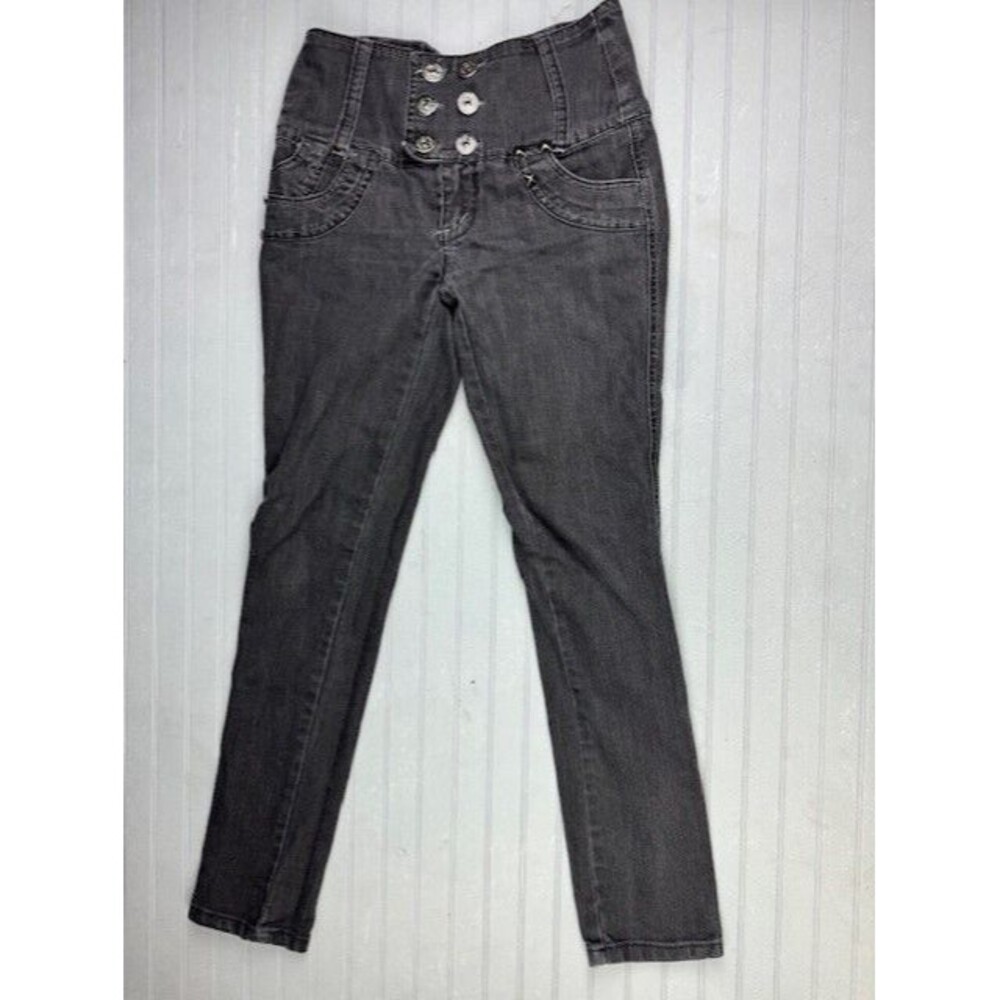 Dollhouse Size 7 Womens Jeans Mid Rise Stretch Skinny Black